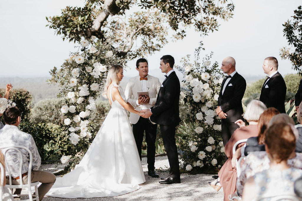 Wedding ceremony at Fig Tree Restaurant, Byron Bay
